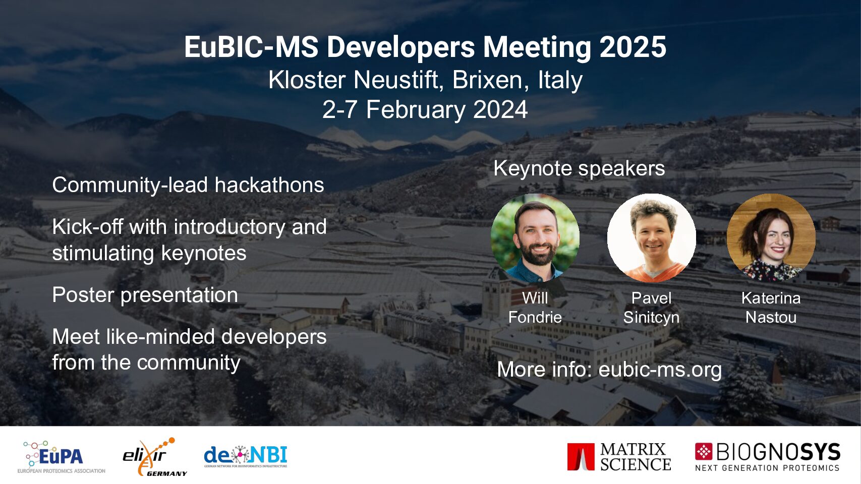 EuBIC-MS Developers Meeting 2025