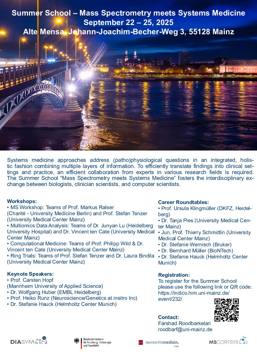 Summer School – Mass Spectrometry meets Systems Medicine